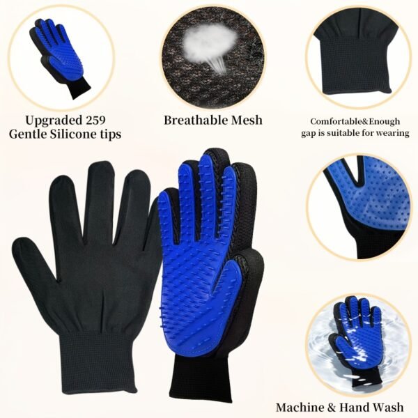 Dog grooming gloves