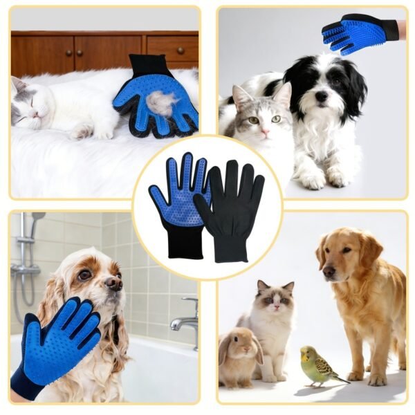 Pet grooming gloves