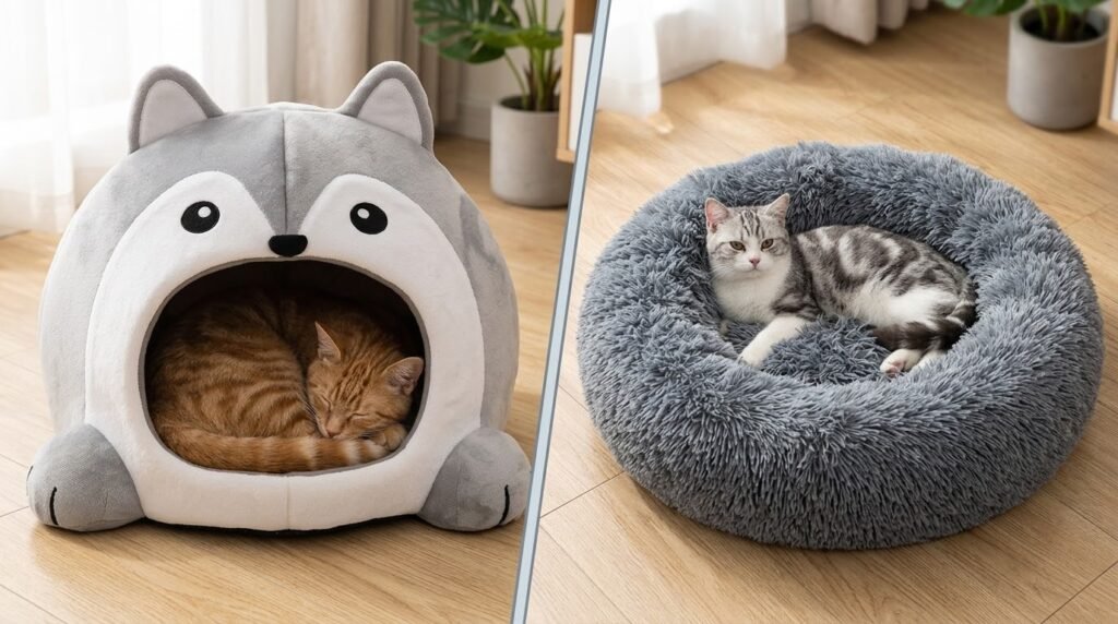 cat cave vs donut bed