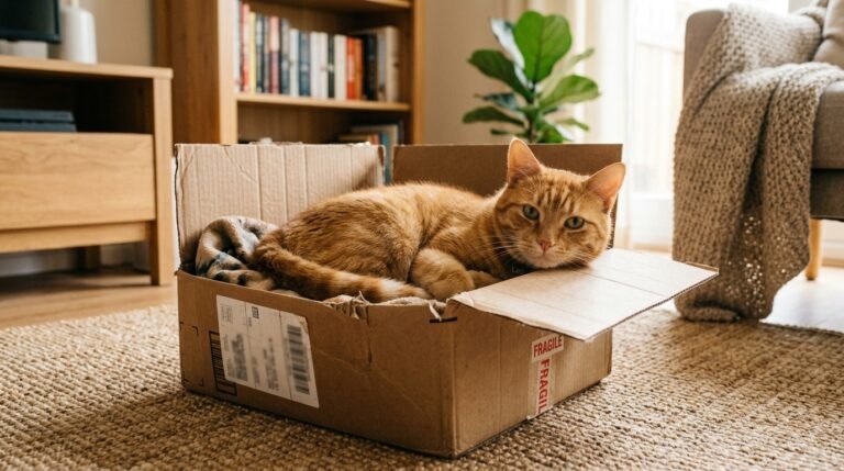 why do cats sit in boxes